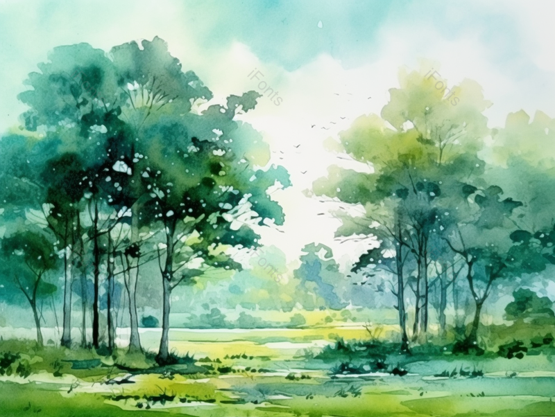 手绘天空树木植物背景,插画/手绘图,插画/手绘图库,插画/手绘图下载,插画/手绘